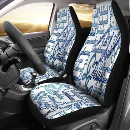 Christianity Holy Bible Books White Blue Car Seat Cover