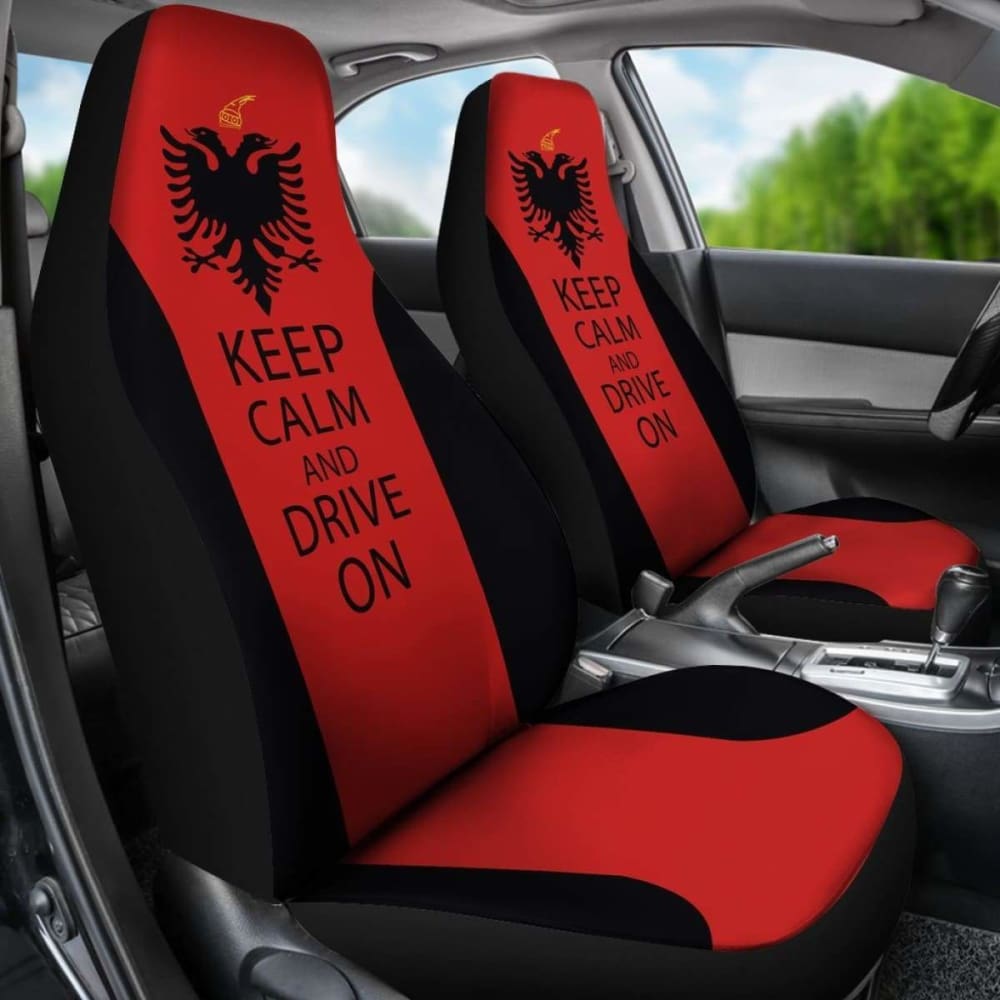 Albania Car Seat Covers - Albania Keep Calm And Drive On