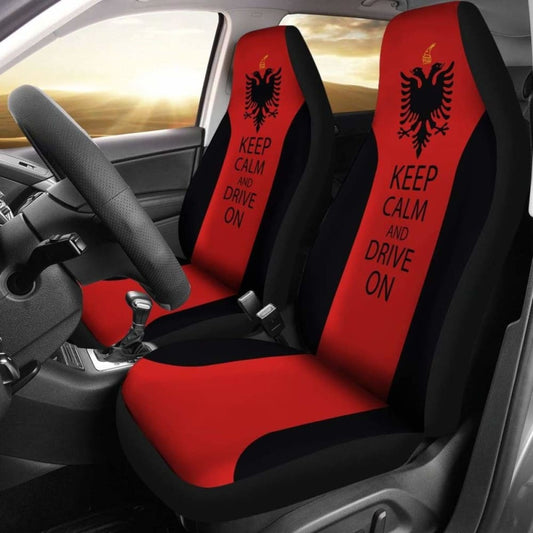 Albania Car Seat Covers - Albania Keep Calm And Drive On