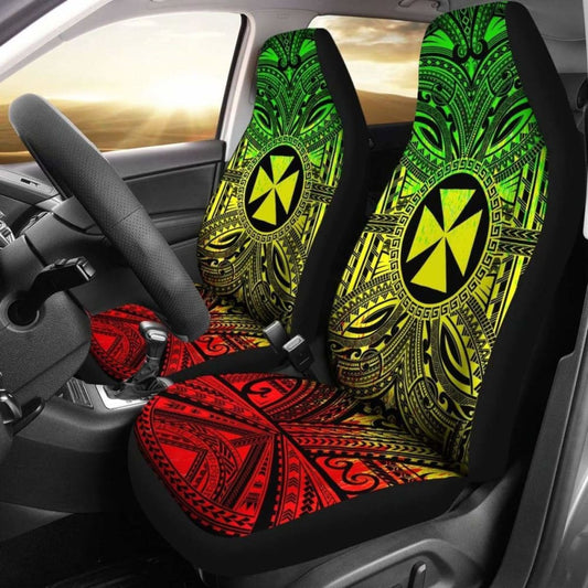 Wallis And Futuna Car Seat Cover - Wallis And Futuna Coat Of Arms Polynesian Reggae Style