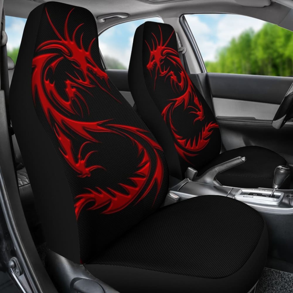 Red Dragon Pattern Car Seat Covers
