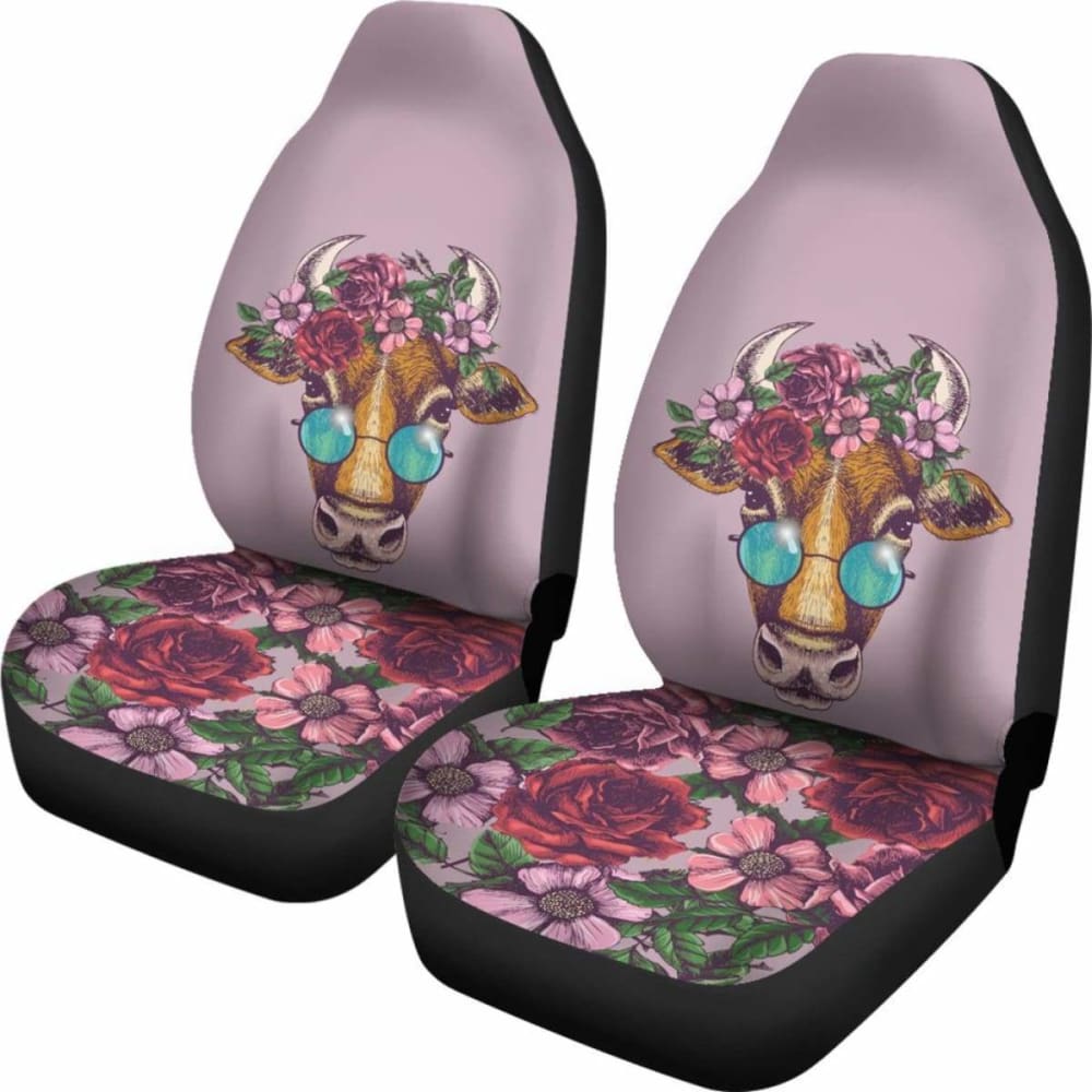 Floral Cow Car Seat Covers