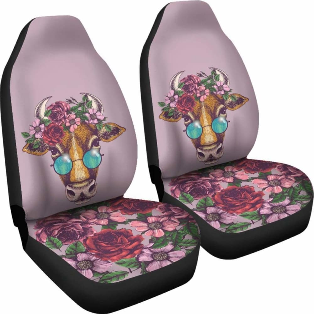 Floral Cow Car Seat Covers