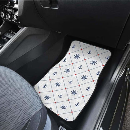 Anchor Rudder Nautical Design Pattern Front And Back Car Mats