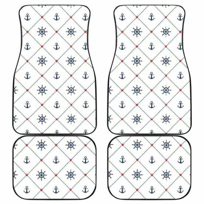 Anchor Rudder Nautical Design Pattern Front And Back Car Mats