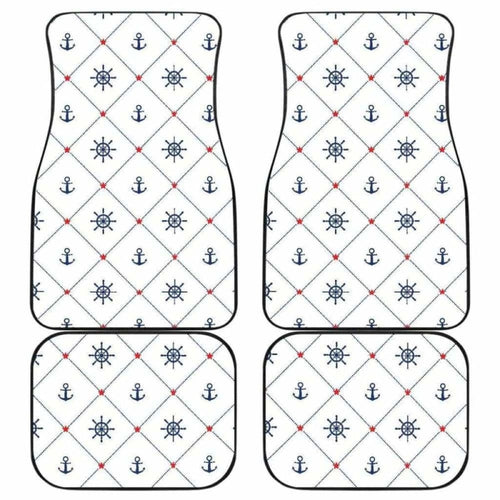 Anchor Rudder Nautical Design Pattern Front And Back Car Mats