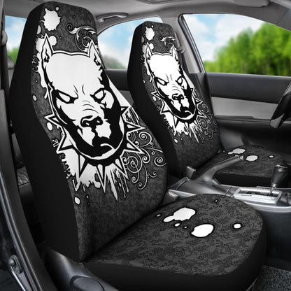 Powerful Pitbull Prepare To Fighting Car Seat Covers