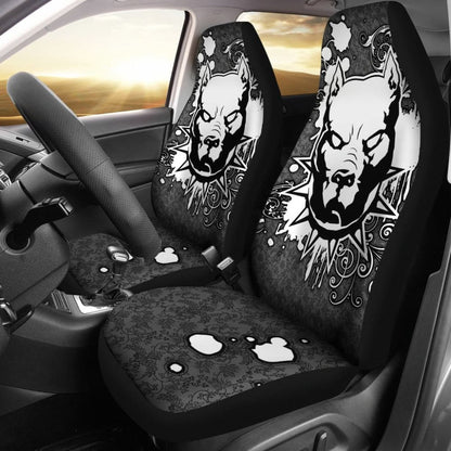 Powerful Pitbull Prepare To Fighting Car Seat Covers