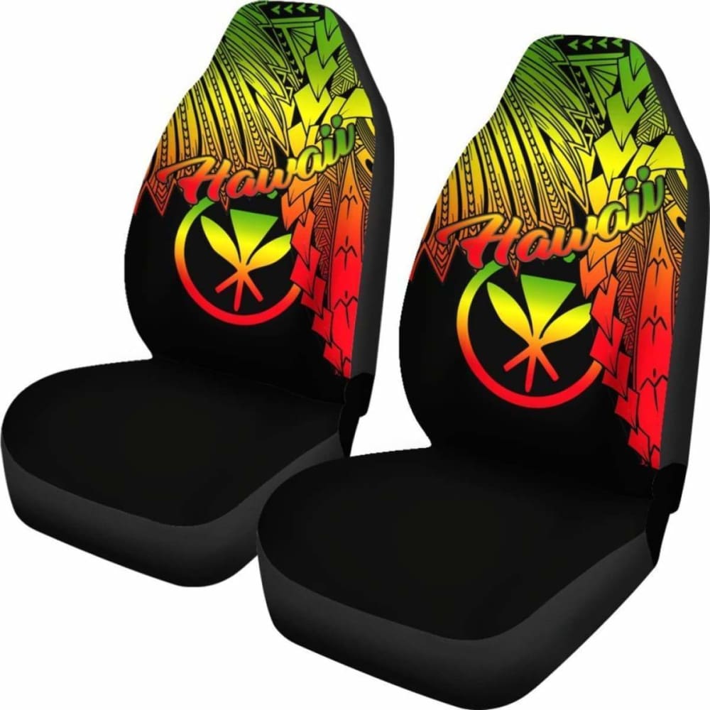 Polynesian Hawaii Car Seat Covers - Tribal Wave Tattoo Reggae -