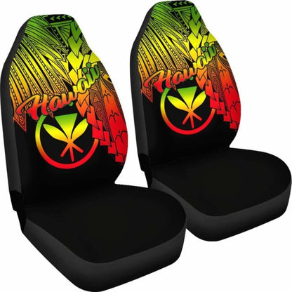 Polynesian Hawaii Car Seat Covers - Tribal Wave Tattoo Reggae -
