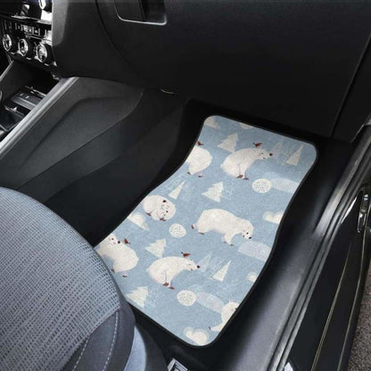 Cute Polar Bears Christmas Decoration Pattern Front And Back Car Mats
