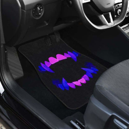 Scary Teeth Blue Neon Color Car Floor Mats