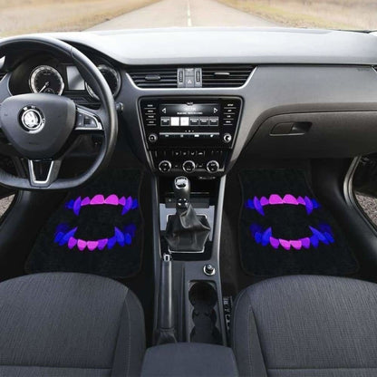 Scary Teeth Blue Neon Color Car Floor Mats