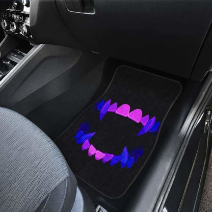 Scary Teeth Blue Neon Color Car Floor Mats