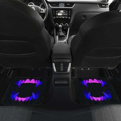 Scary Teeth Blue Neon Color Car Floor Mats
