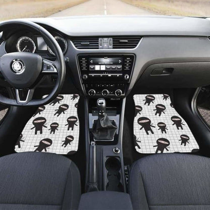 Ninja Pattern Plaid Background Front And Back Car Mats