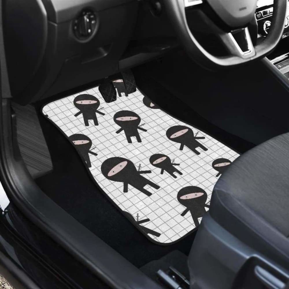 Ninja Pattern Plaid Background Front And Back Car Mats