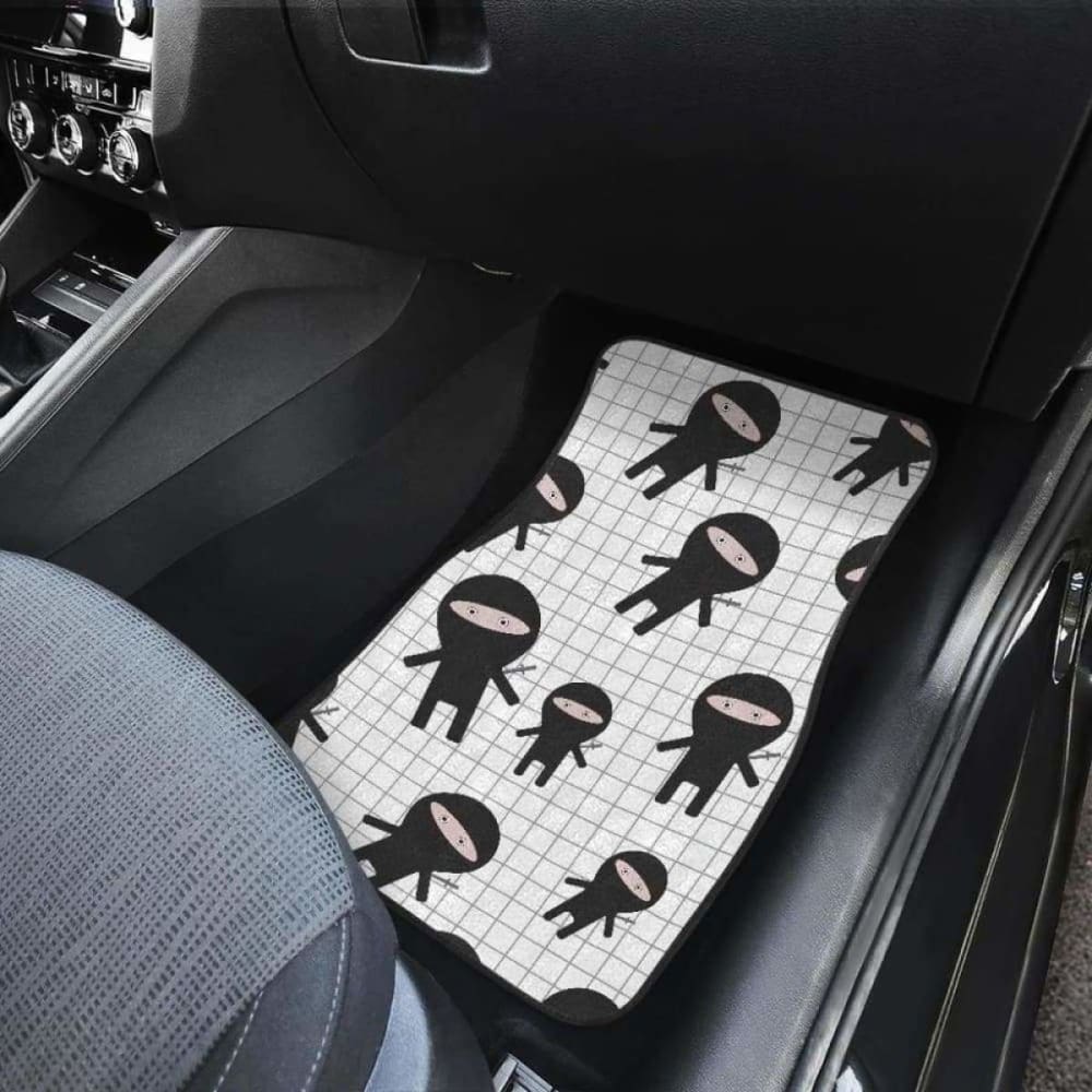 Ninja Pattern Plaid Background Front And Back Car Mats
