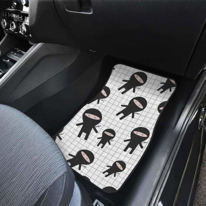 Ninja Pattern Plaid Background Front And Back Car Mats