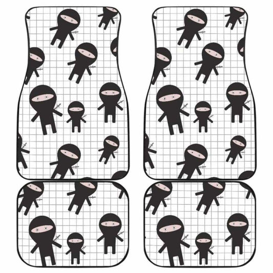 Ninja Pattern Plaid Background Front And Back Car Mats