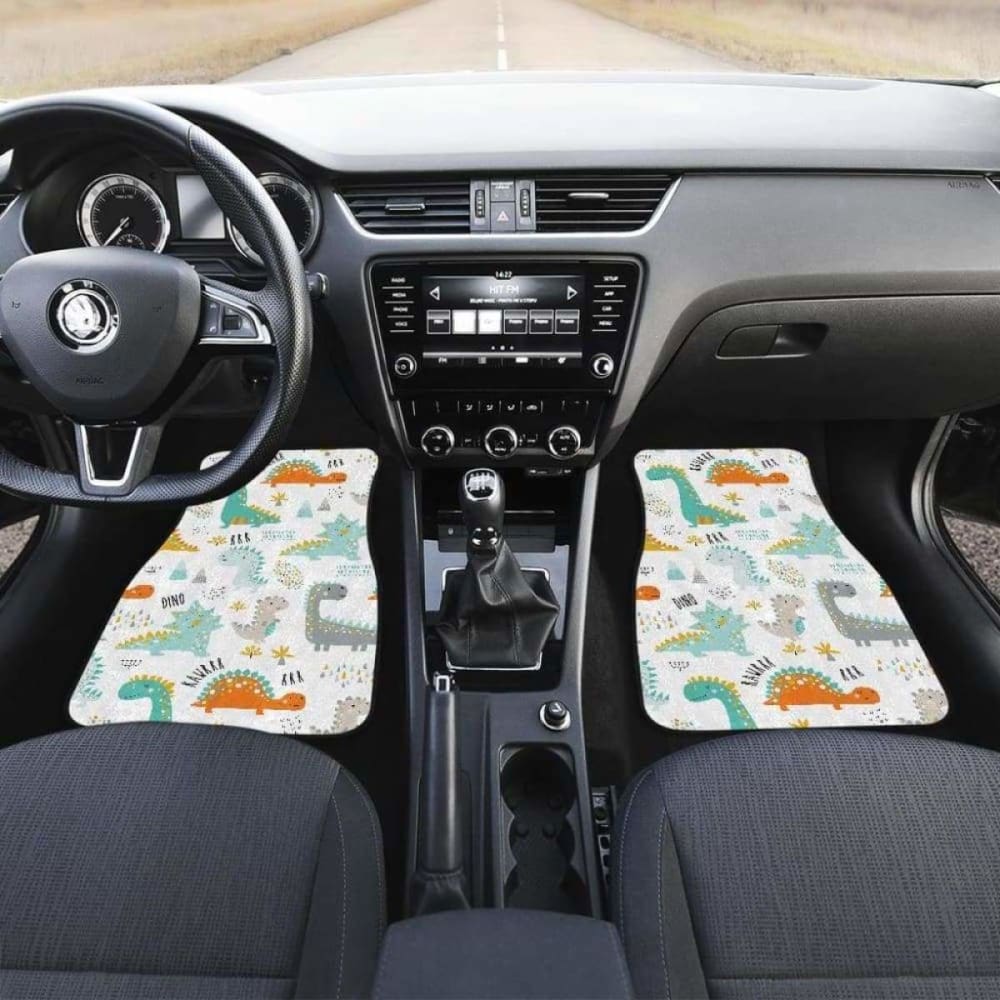 Cute Funny Kids Dinosaurs Pattern Front And Back Car Mats
