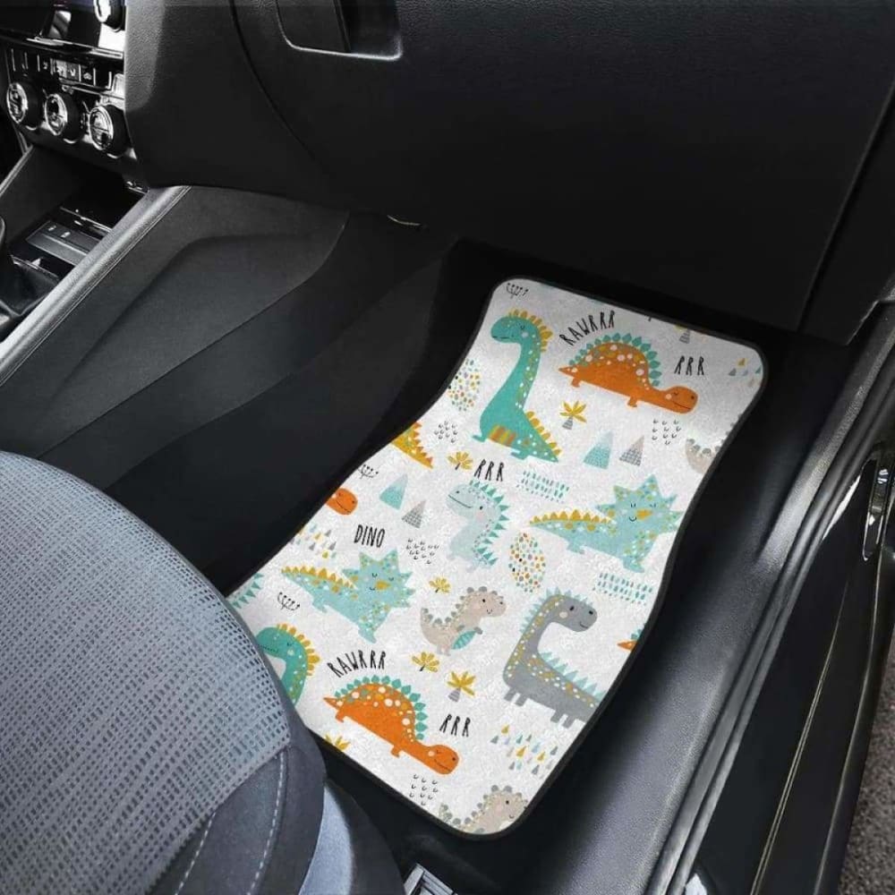 Cute Funny Kids Dinosaurs Pattern Front And Back Car Mats