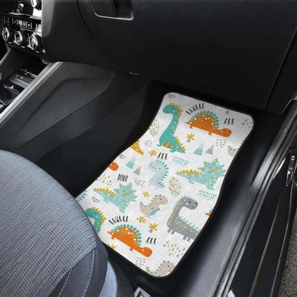 Cute Funny Kids Dinosaurs Pattern Front And Back Car Mats