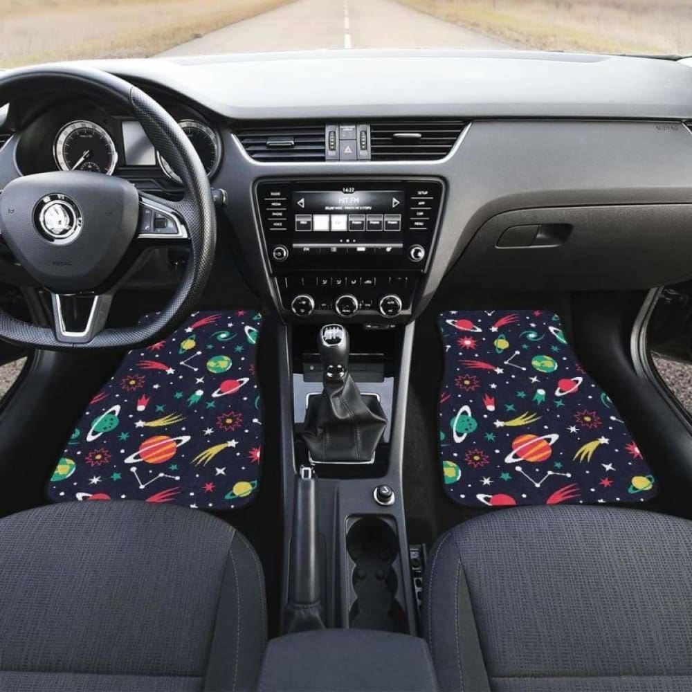 Colorful Space Pattern Planet Star Front And Back Car Mats