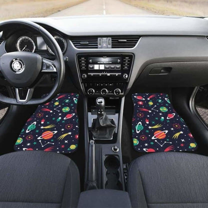 Colorful Space Pattern Planet Star Front And Back Car Mats