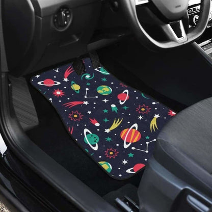 Colorful Space Pattern Planet Star Front And Back Car Mats
