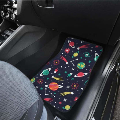 Colorful Space Pattern Planet Star Front And Back Car Mats