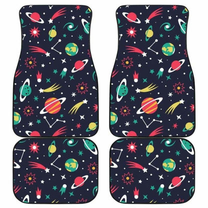 Colorful Space Pattern Planet Star Front And Back Car Mats