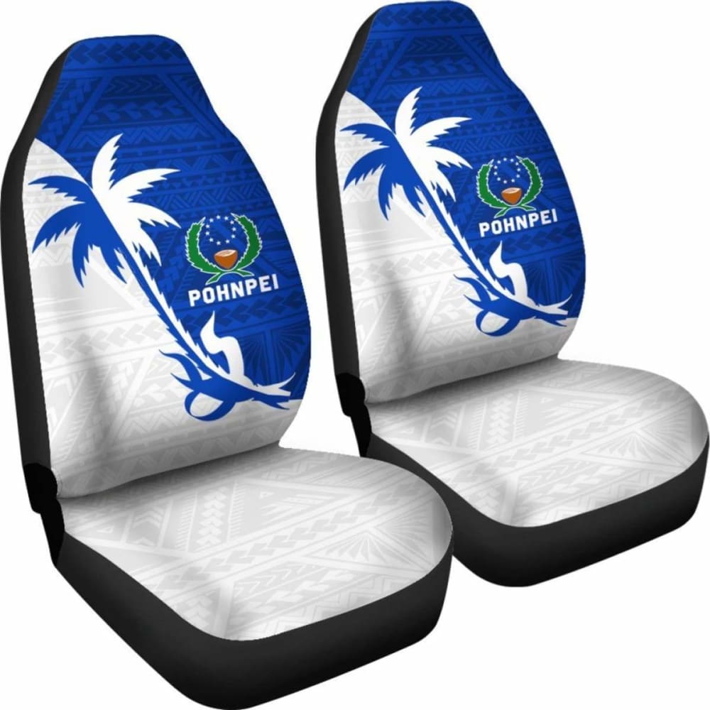 Pohnpei Car Seat Covers - Pohnpei Flag Coconut Tree -
