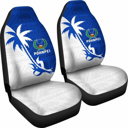 Pohnpei Car Seat Covers - Pohnpei Flag Coconut Tree -