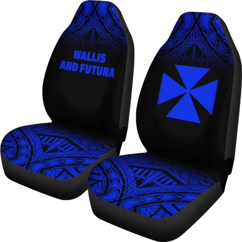 Wallis And Futuna Polynesian Car Seat Covers - Blue Fog -