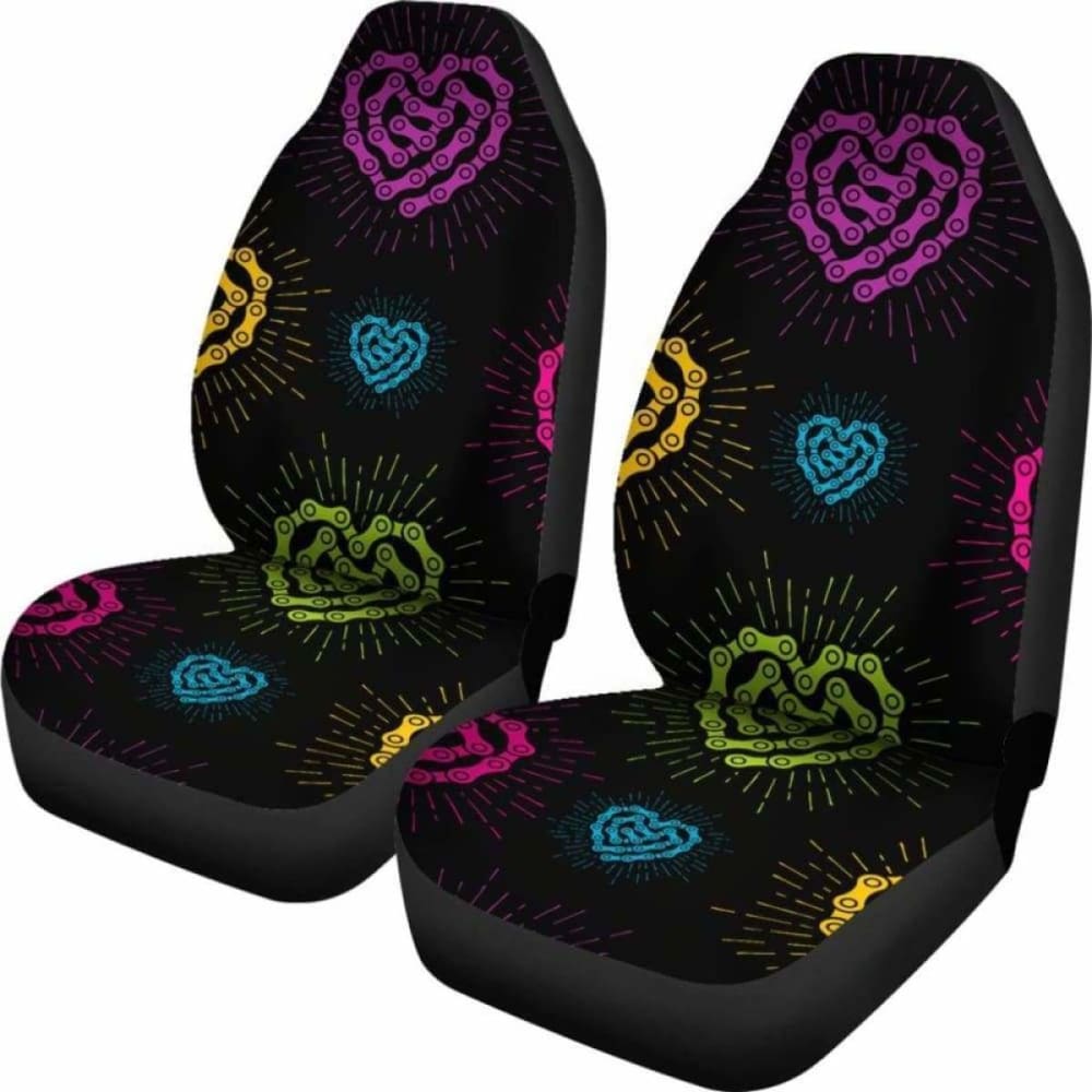 Black Chain Heart Seat Covers