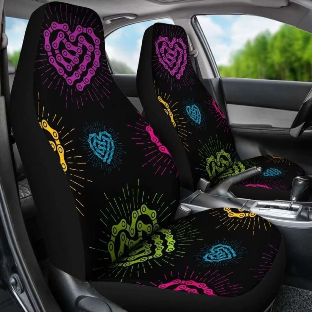 Black Chain Heart Seat Covers