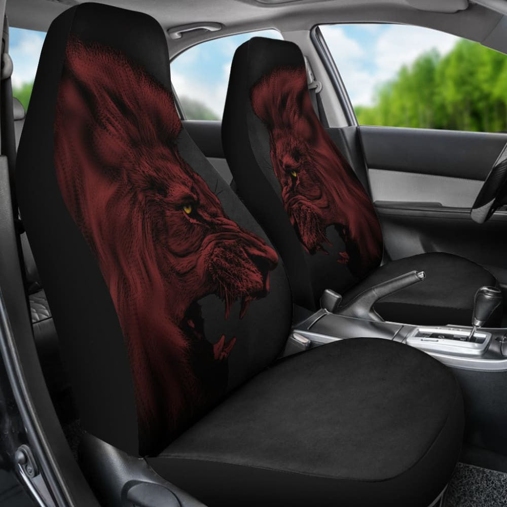 Powerful Angry Red Lion Art Car Seat Covers Gift Ideas