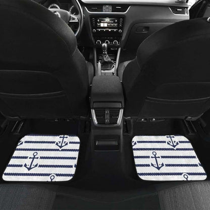 Anchor Rope Nautical  Pattern Front And Back Car Mats