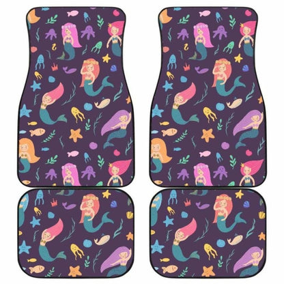 Beautiful Mermaid Fish Jellyfish Algae Other Marine World Front And Back Car Mats