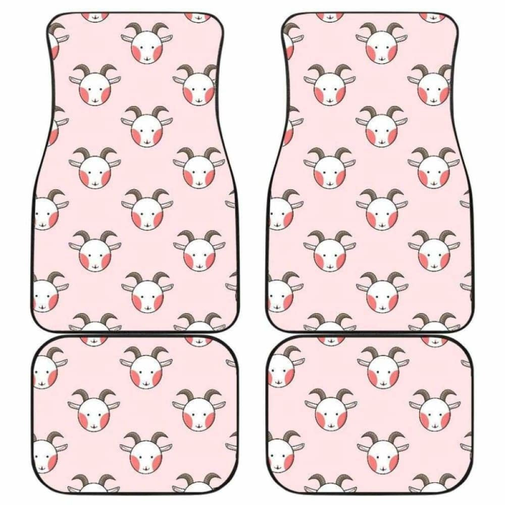 Cute Goat Pattern Front And Back Car Mats