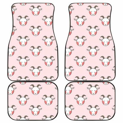 Cute Goat Pattern Front And Back Car Mats