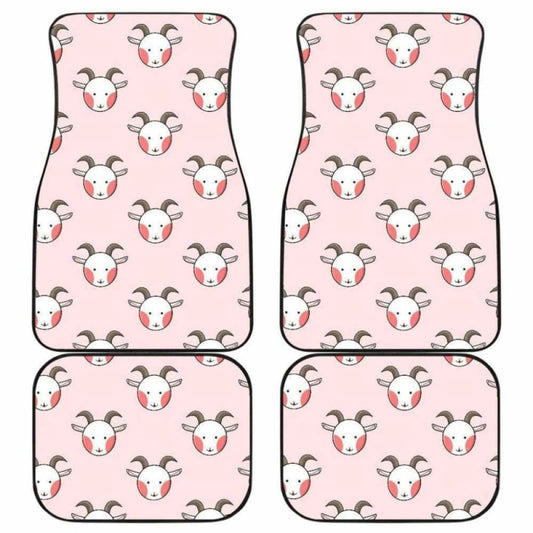 Cute Goat Pattern Front And Back Car Mats