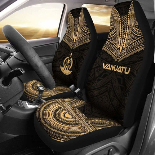 nuatu Car Seat Cover - nuatu Coat Of Arms Polynesian Chief Tattoo Gold Version -