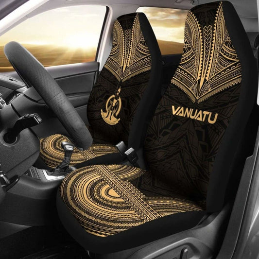 nuatu Car Seat Cover - nuatu Coat Of Arms Polynesian Chief Tattoo Gold Version -