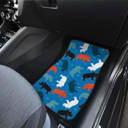 Colorful Rhino Pattern Front And Back Car Mats