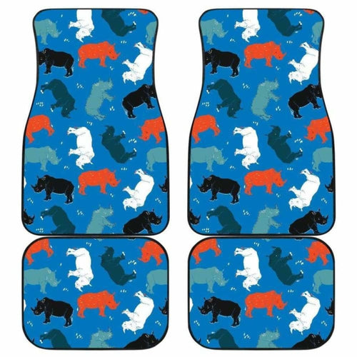 Colorful Rhino Pattern Front And Back Car Mats