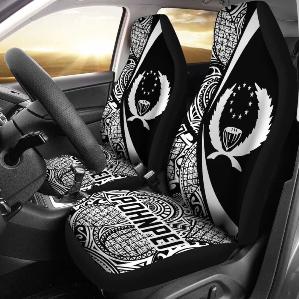 Pohnpei Coat Of Arm Polynesian Car Seat Covers Circle Style