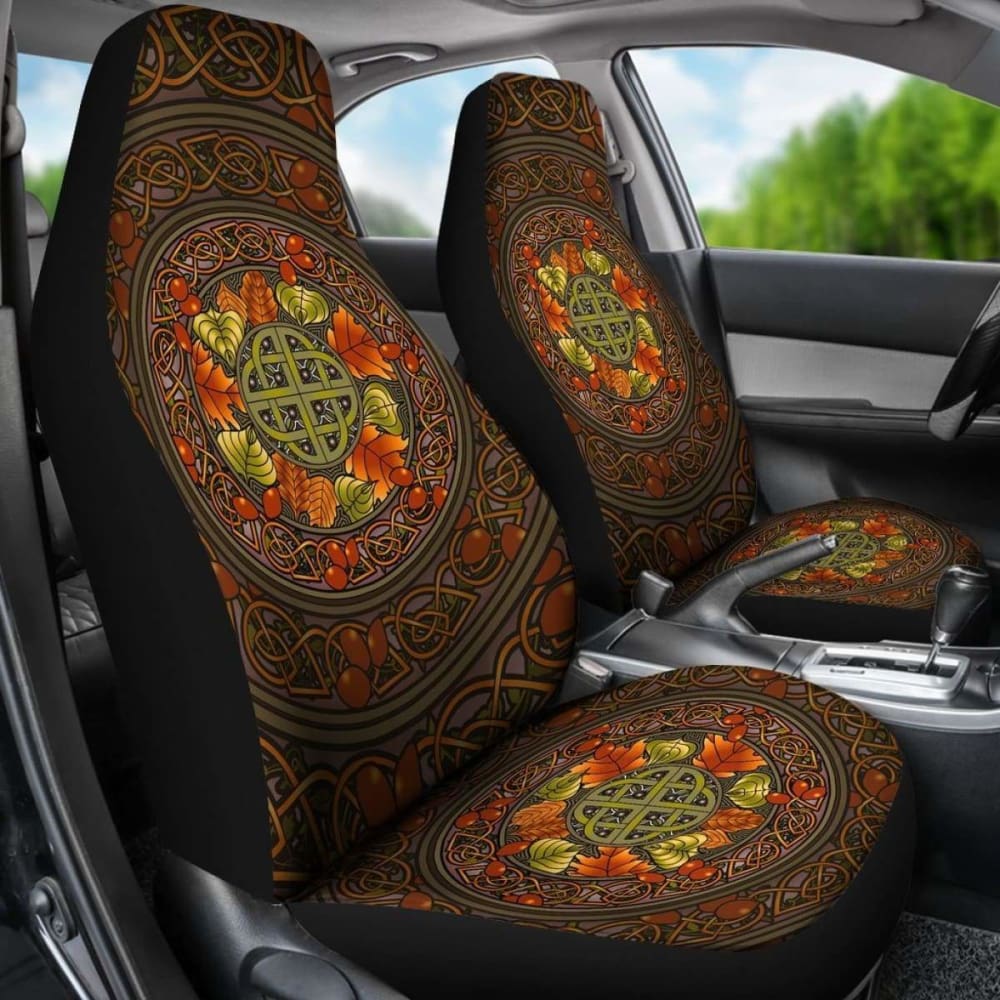 Celtic Car Seat Covers - Mid Autumn Celtic Leaves