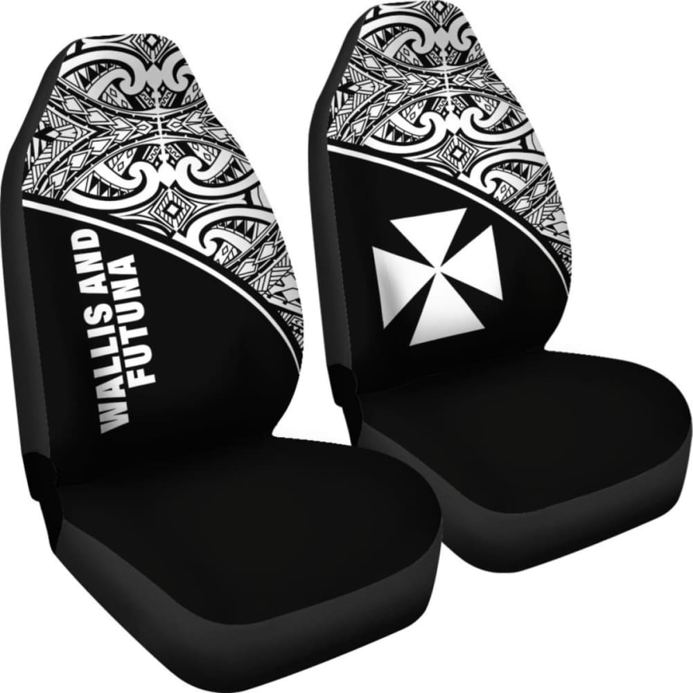 Wallis And Futuna Polynesian Car Seat Covers - Black Curve -